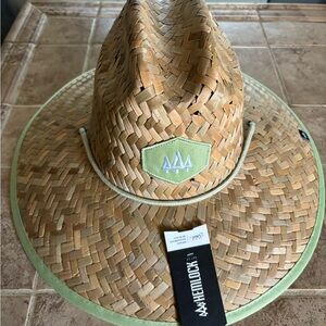 Hemlock Straw Hat with Green Brim
